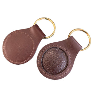 Salmon Leather Key Fobs