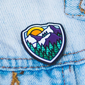 Mountain Shield Enamel Pin