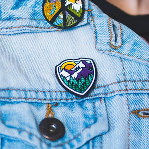 Mountain Shield Enamel Pin