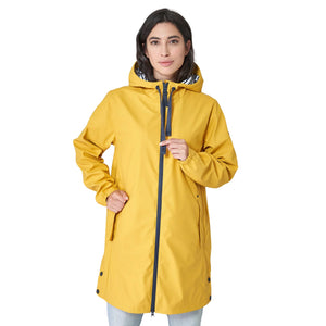 Raincoat with Striped Fleece Lining for Women