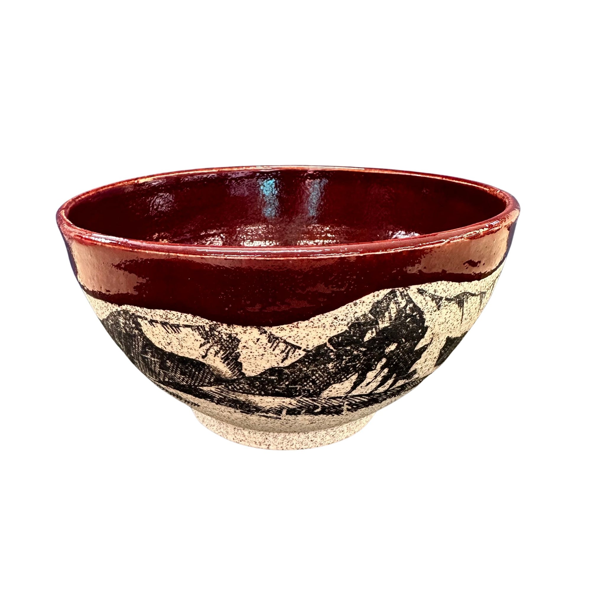 Stoneware Pottery Decal Bowls - Small