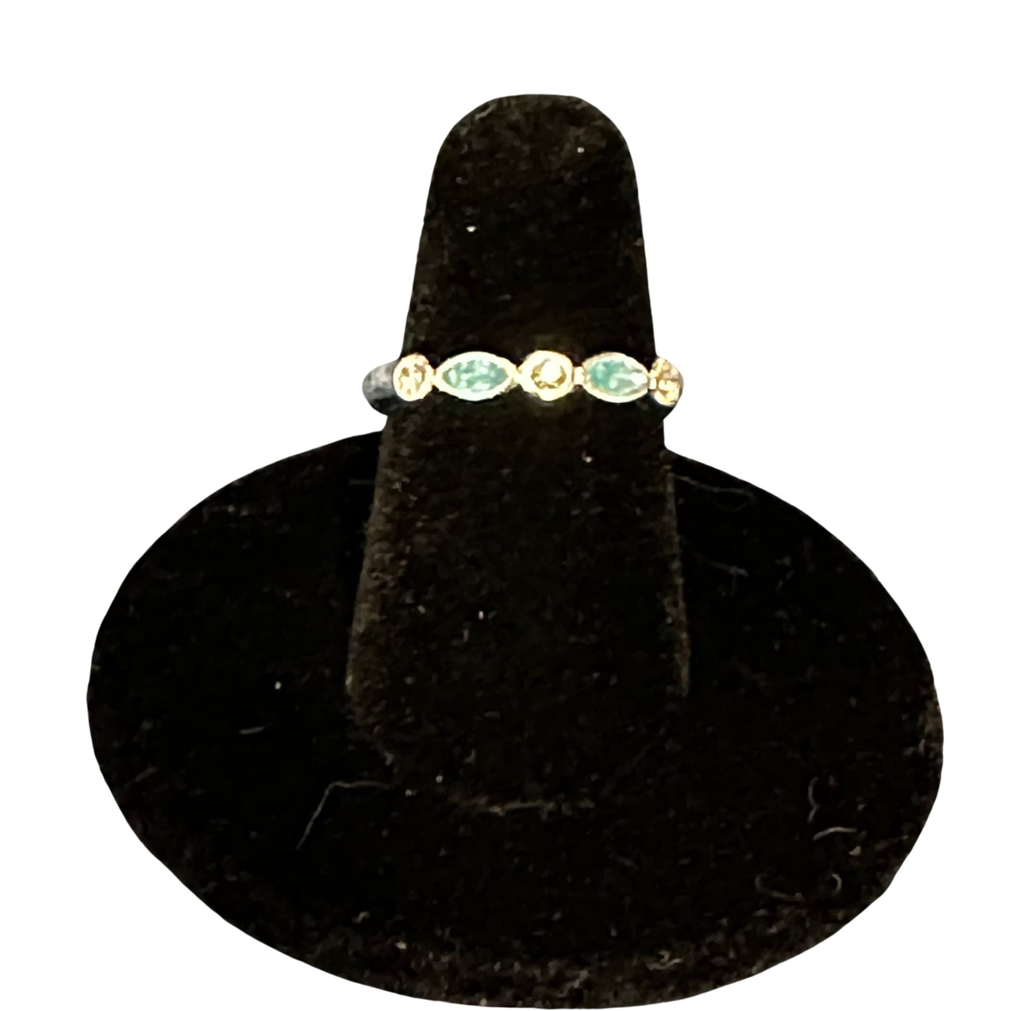 Blue Diamond Endless Oval Stack Ring