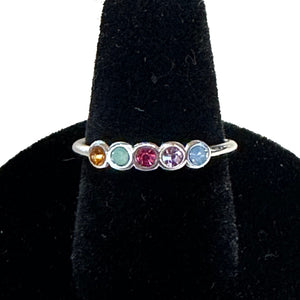 Pastel Five Stone Stack Ring