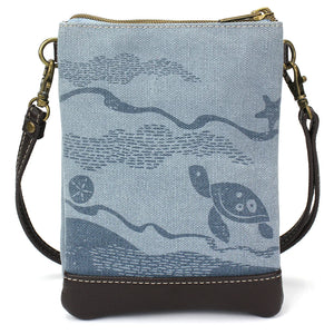 Turtle Double Pocket Canvas Crossbody