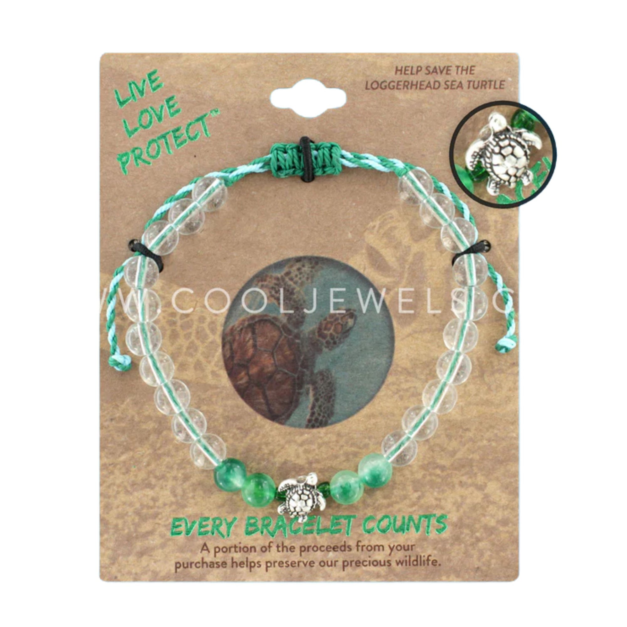 Live Love Protect Bracelet with Turtle