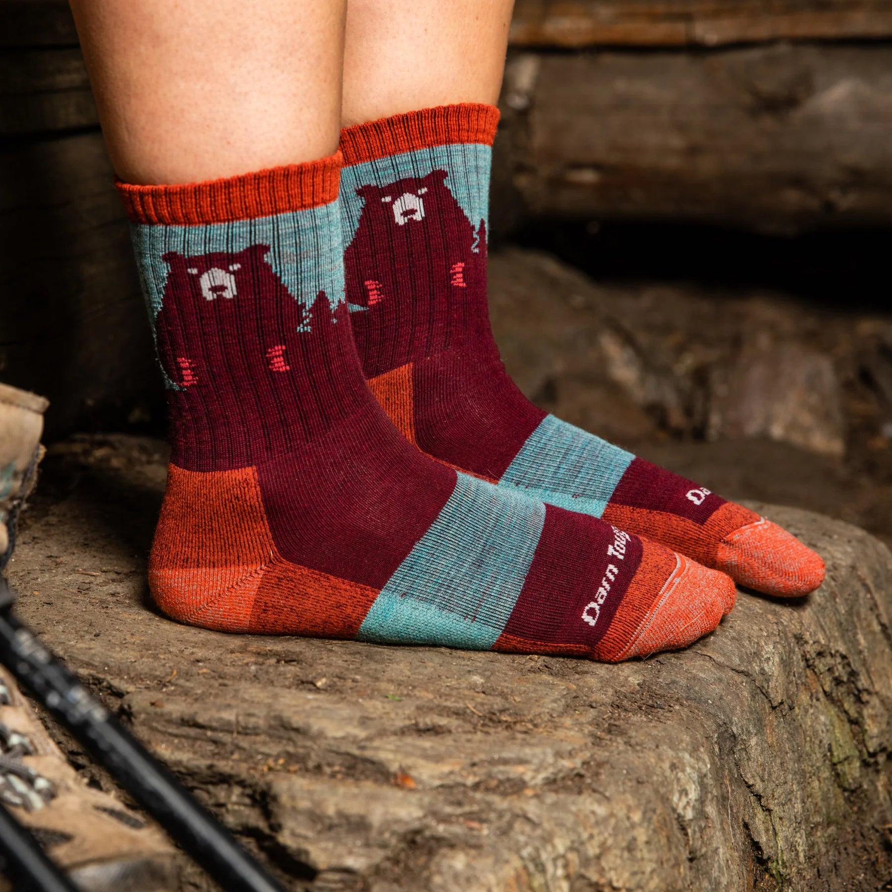 Bear Town Micro Crew Lightweight Hiking Sock for Women