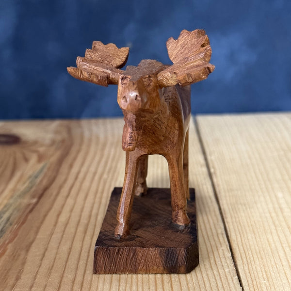 Gander Newfoundland high quality Wooden Moose Figurine Vintage Travel Souvenir