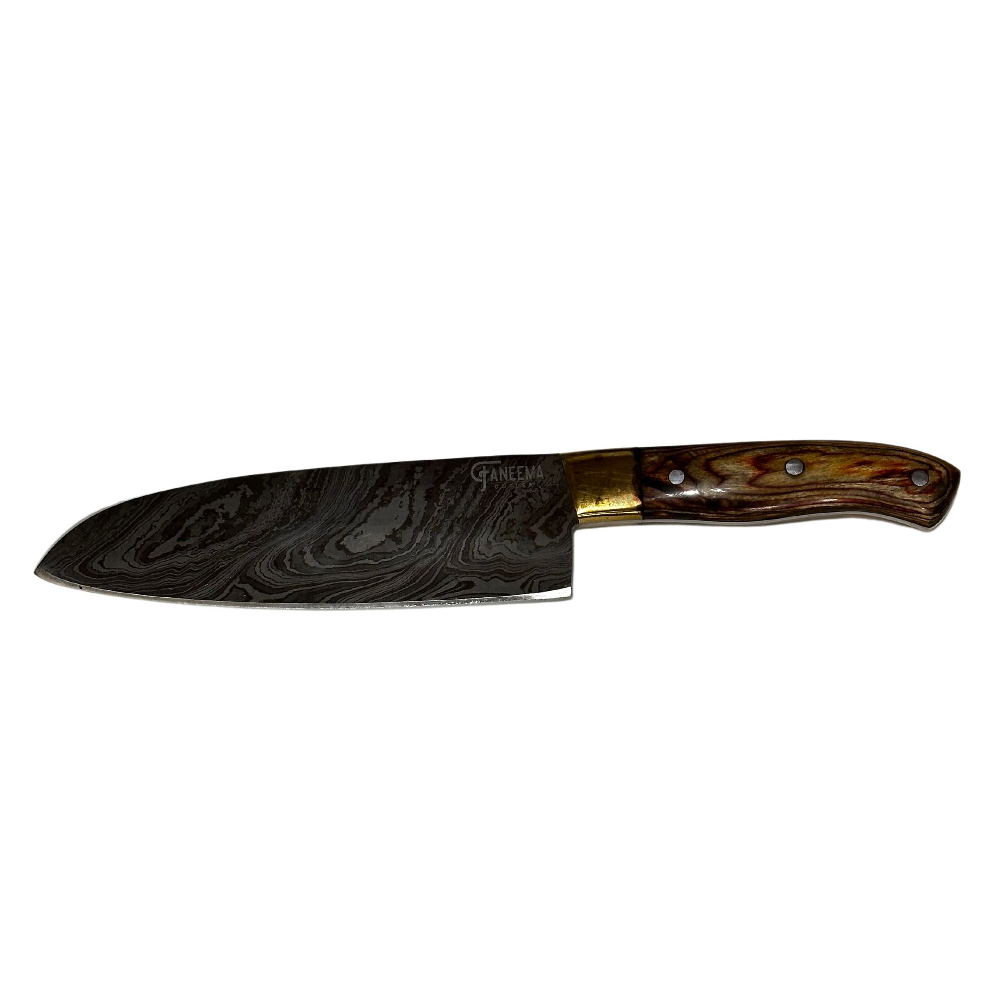 Damascus Chef Knife - Pakkawood Handle