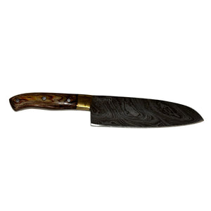 Damascus Chef Knife - Pakkawood Handle