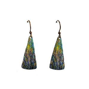 Autumn Triangle Copper Wire Earrings