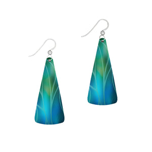 Blue Green Shimmer Sterling Sliver Earrings