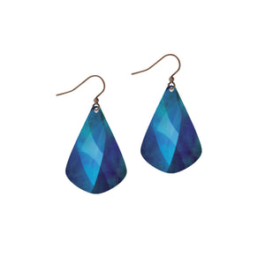 Blue Shimmer Copper Wire Earrings