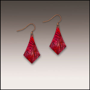 Red Flames Copper Wire Earrings