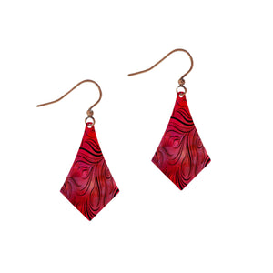 Red Flames Copper Wire Earrings