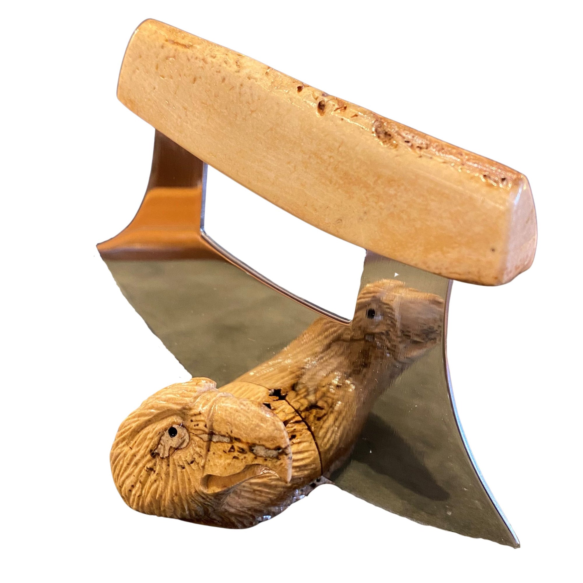 Walrus Jawbone with Eagle Base Ulu