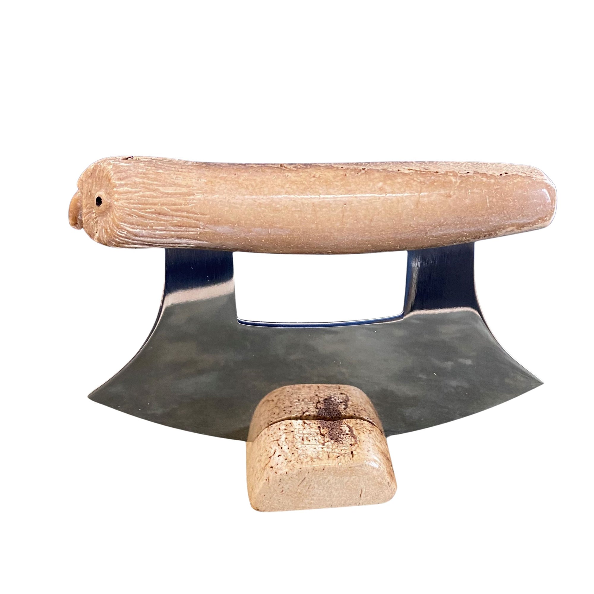 Walrus Jawbone Ulu with Owl Handle