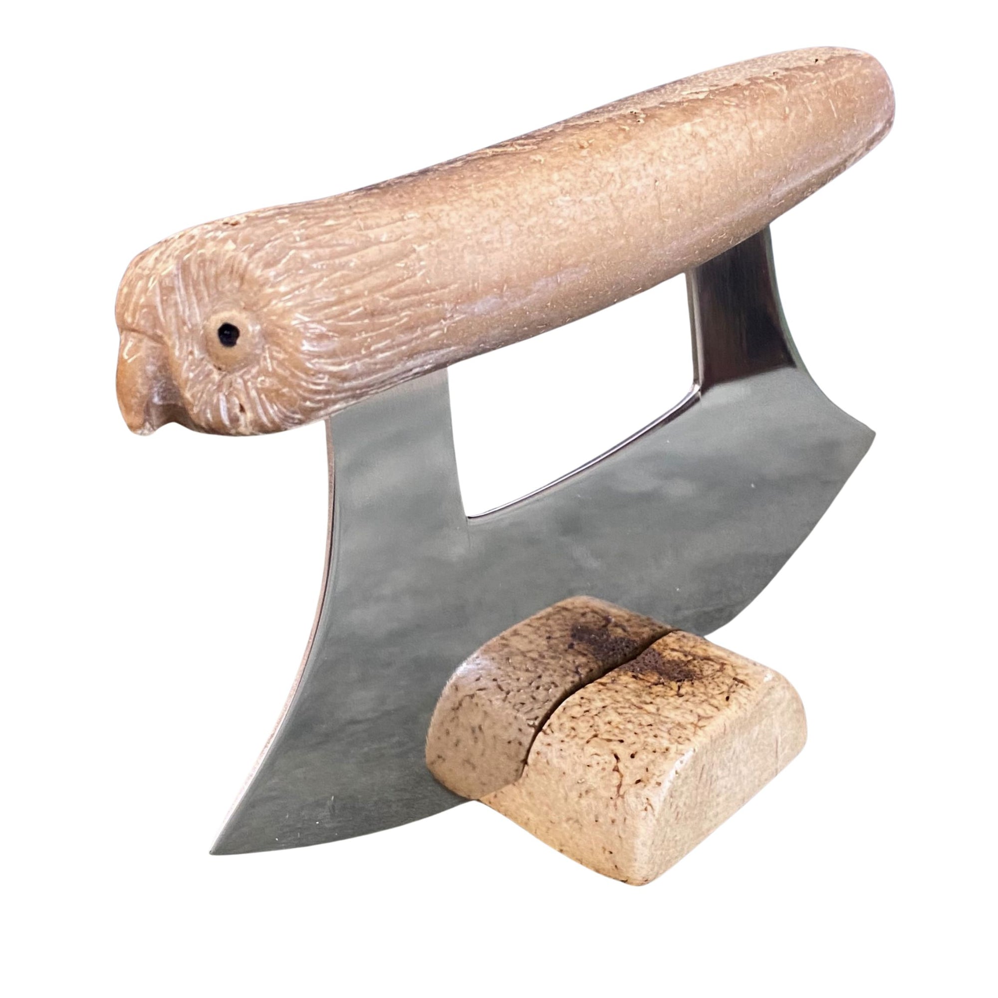 Walrus Jawbone Ulu with Owl Handle