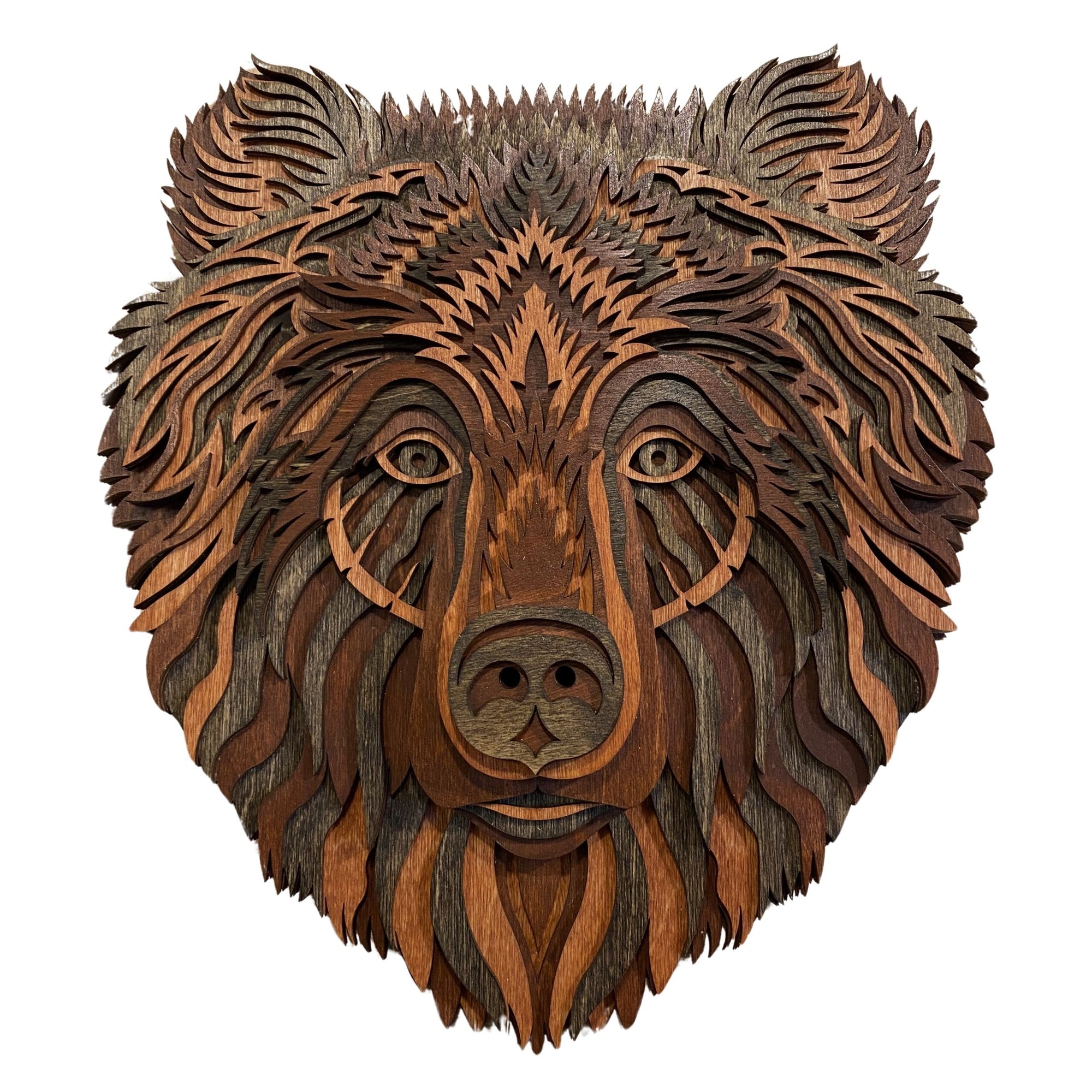 Laser-cut Wood Cinnamon Bear