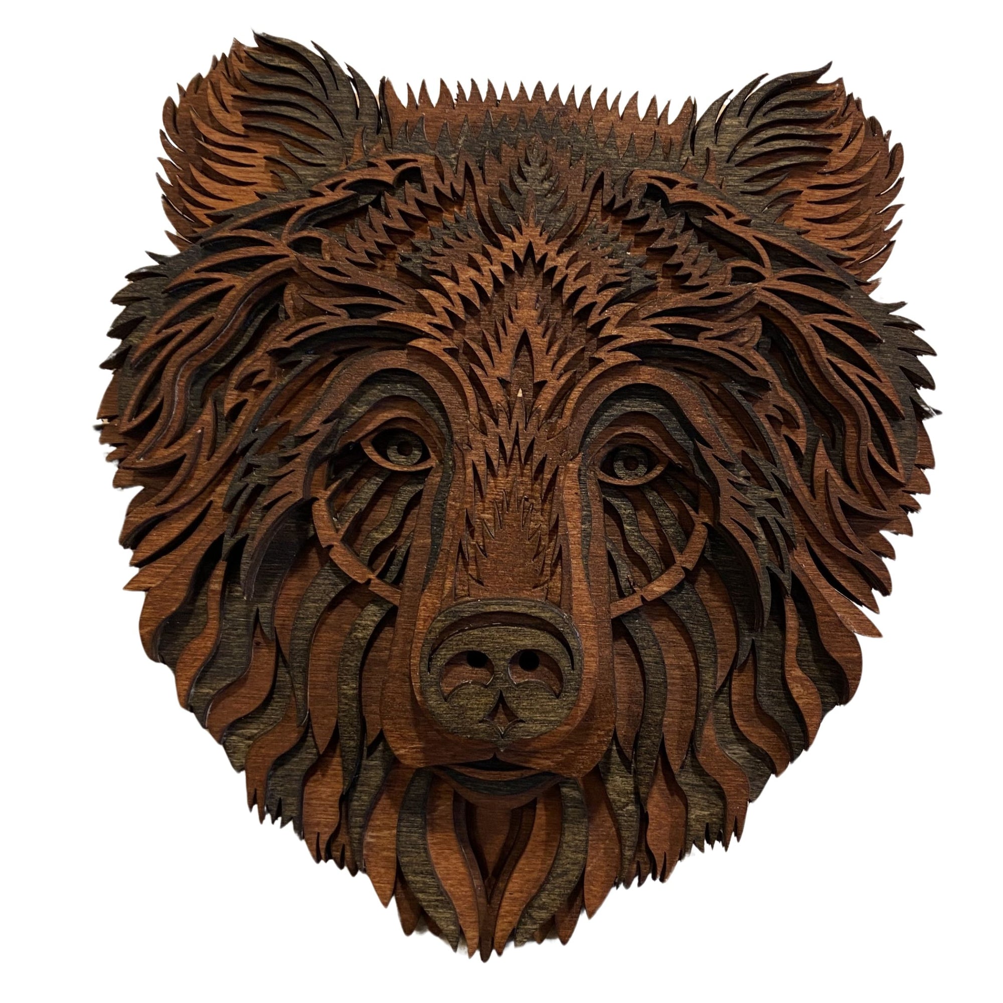 Laser-cut Wood Cinnamon Bear - Mini
