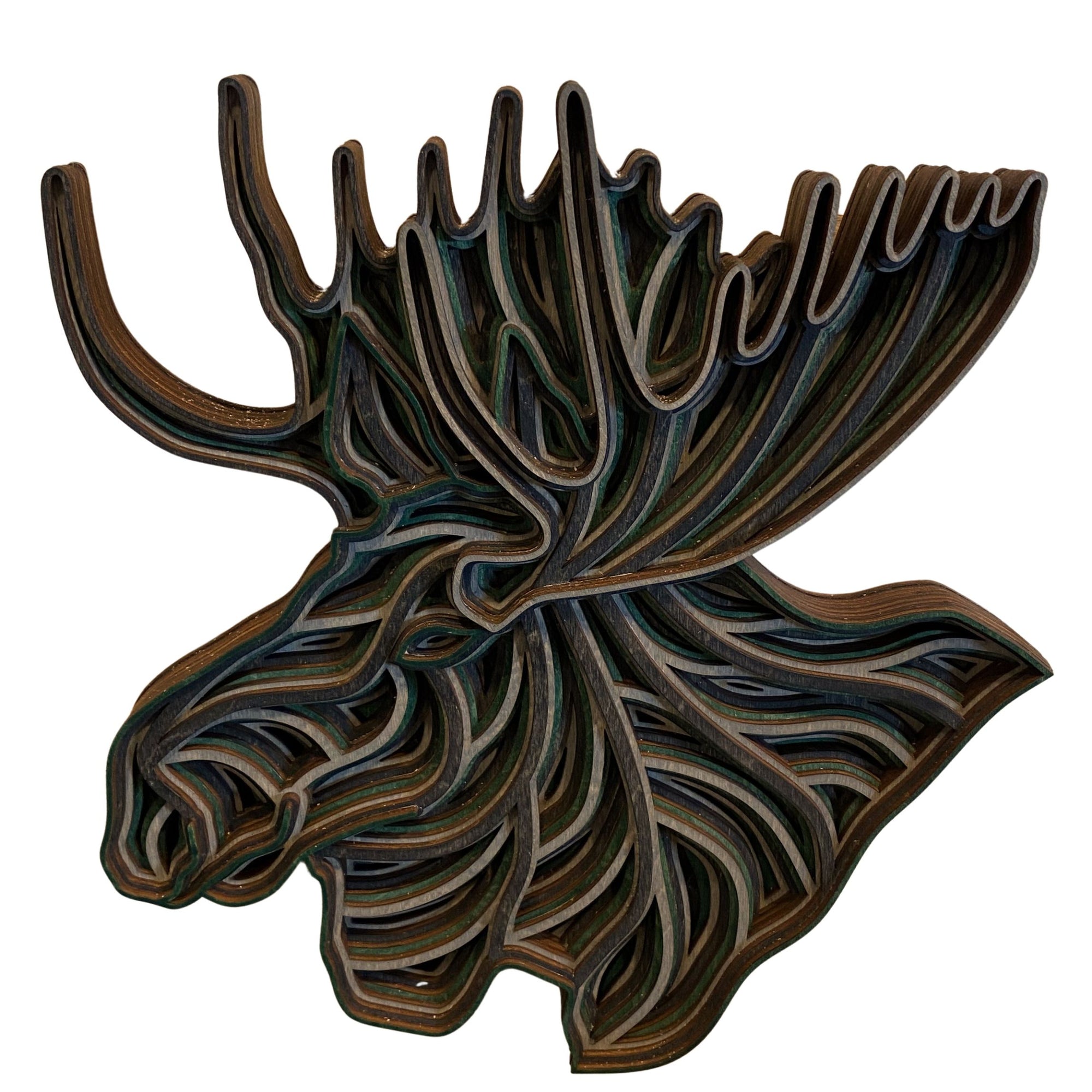 Laser-cut Wood Moose