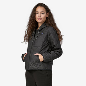 Diamond Quilted Bomber Womens Hoody - Black