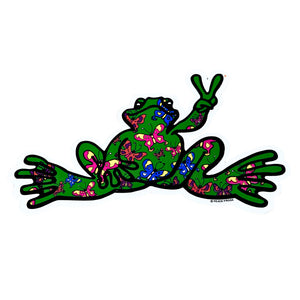 Peace Frog Sticker