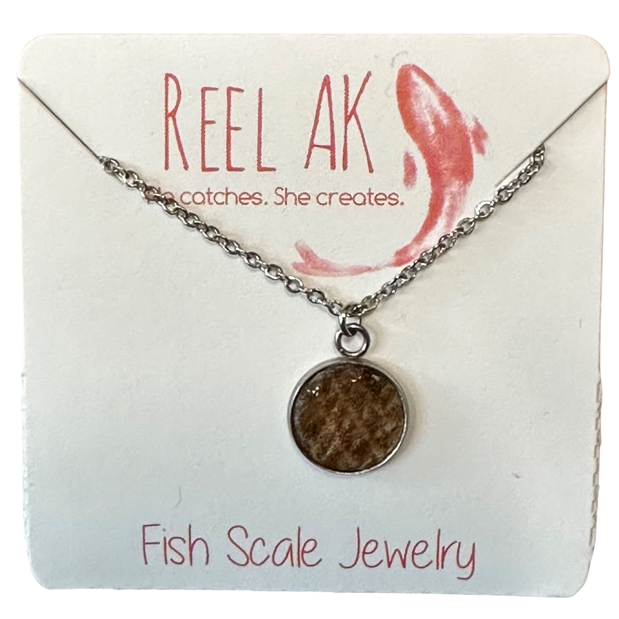 Salmon Pendant Necklace - 12mm