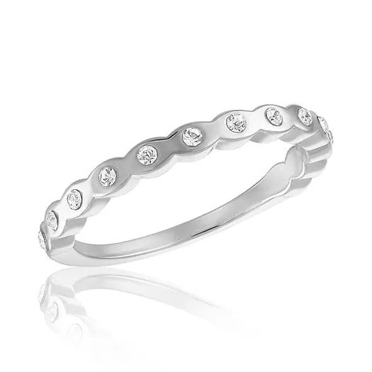 Cubic Zirconia Cloud Band Stack Ring