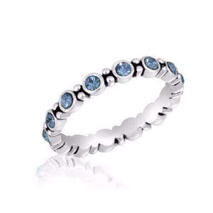 Multi Blue Eternity Stack Ring