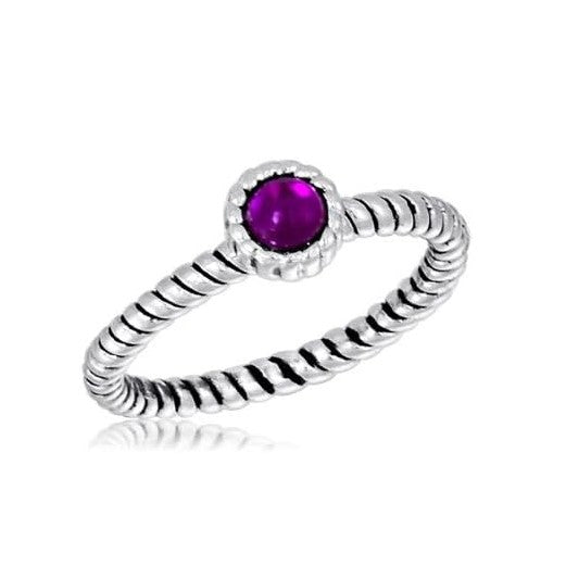 Pink Round Twist Stack Ring