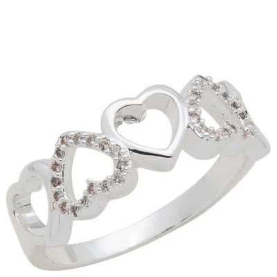 Heart Cubic Zirconia Stack Ring