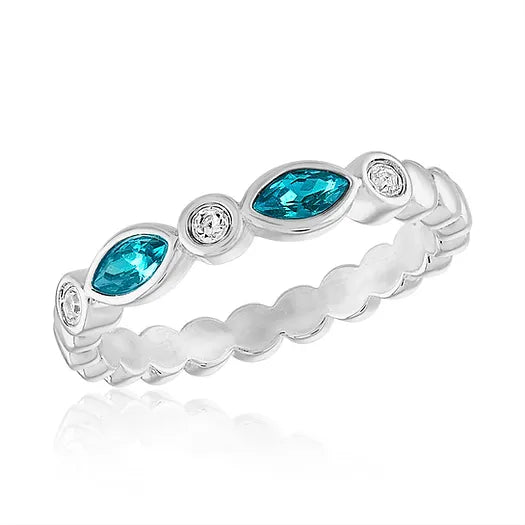 Blue Diamond Endless Oval Stack Ring