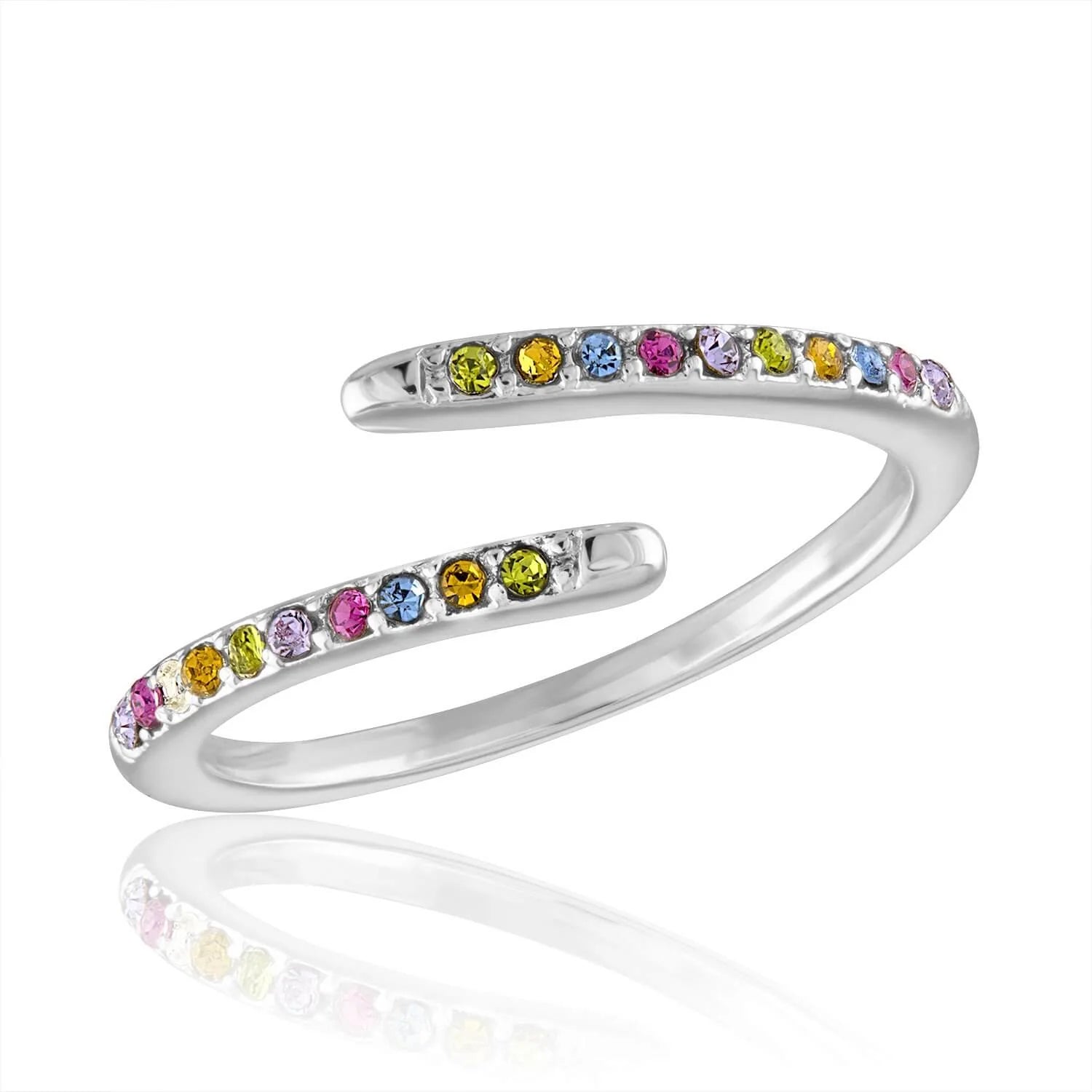 Thin Multi Diamond Open Stack Ring