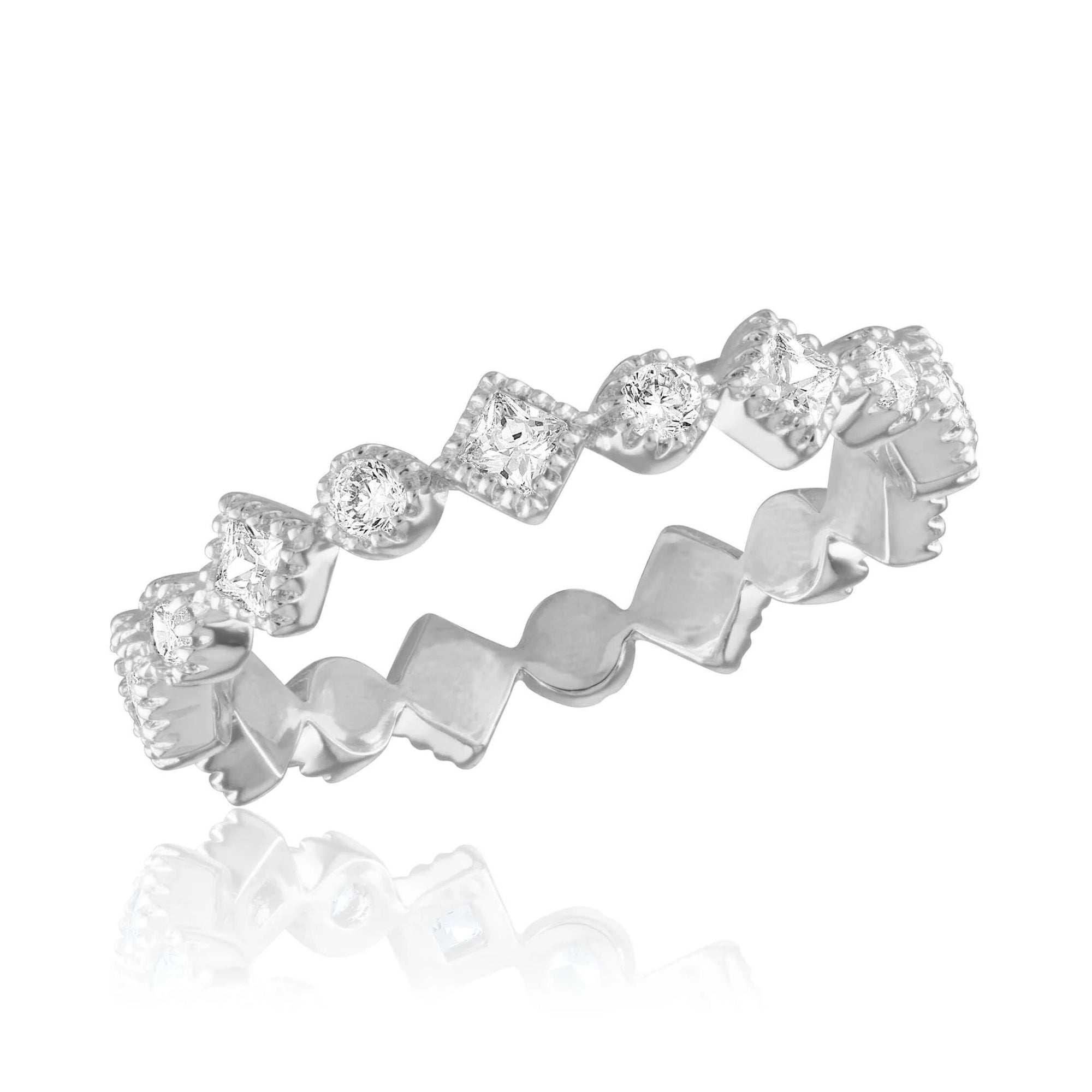 Diamond Cubic Zirconia Infinity Stack Ring