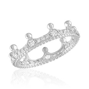 Cubic Zirconia Crown Stack Ring