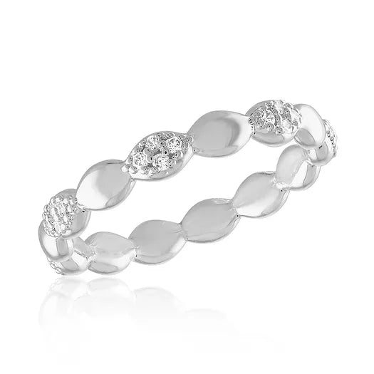 Endless Cubic Zirconia Studded Oval Stack Ring