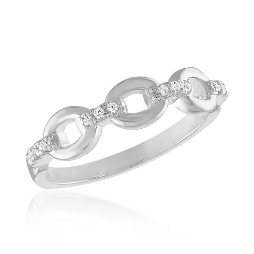 Linked Cubic Zirconia Loop Stack Ring