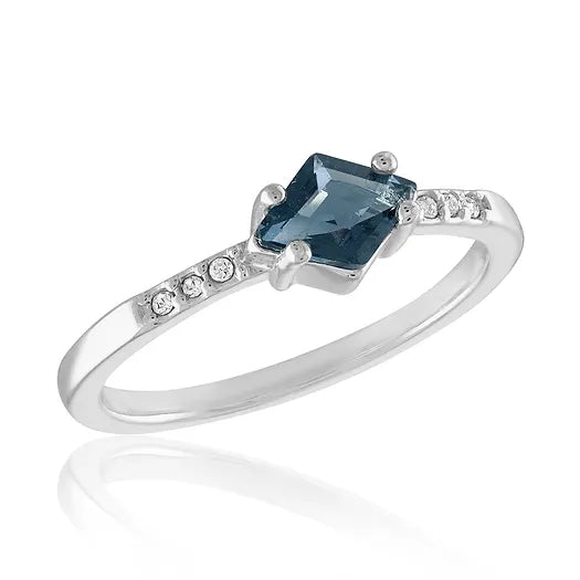 Montana Blue Solitaire Stack Ring