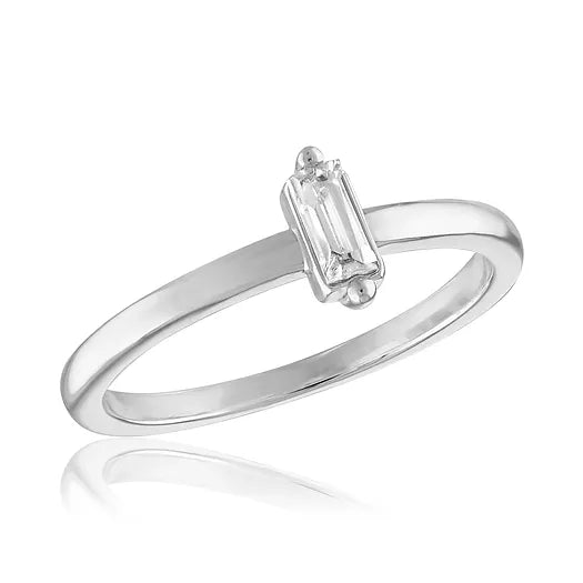 Vertical Single Baugette Stack Ring