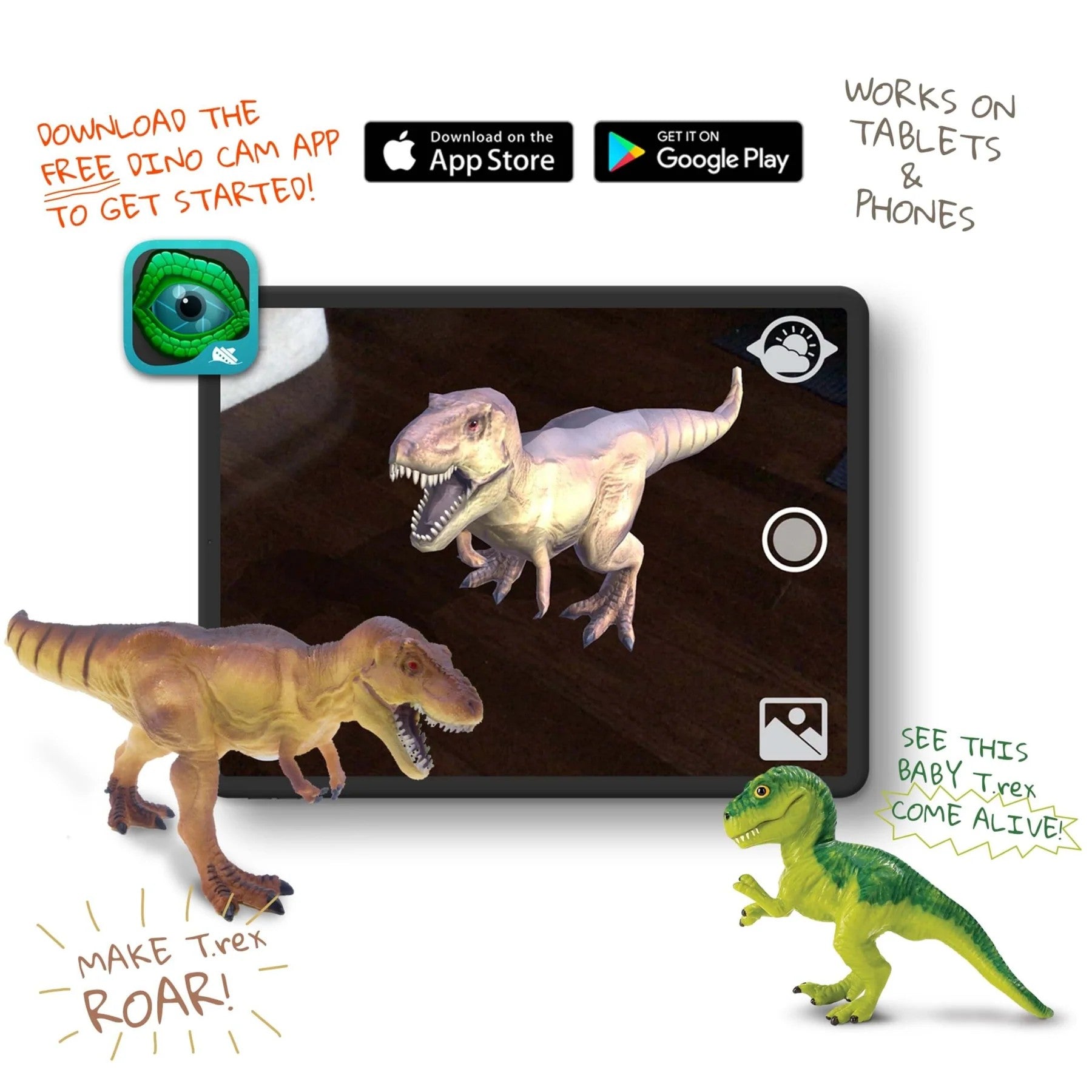 T-Rex Baby with Augmented Reality Figurine