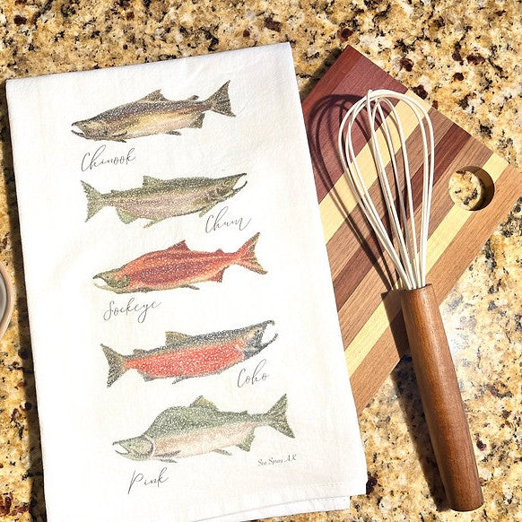 Salmon Fish Chart Kitchen Towel