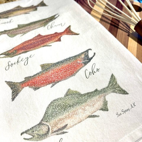 Salmon Fish Chart Kitchen Towel