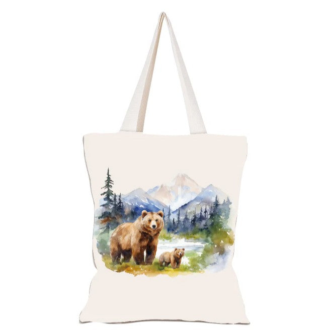 Mama & Baby Bear Canvas Shopping Bag