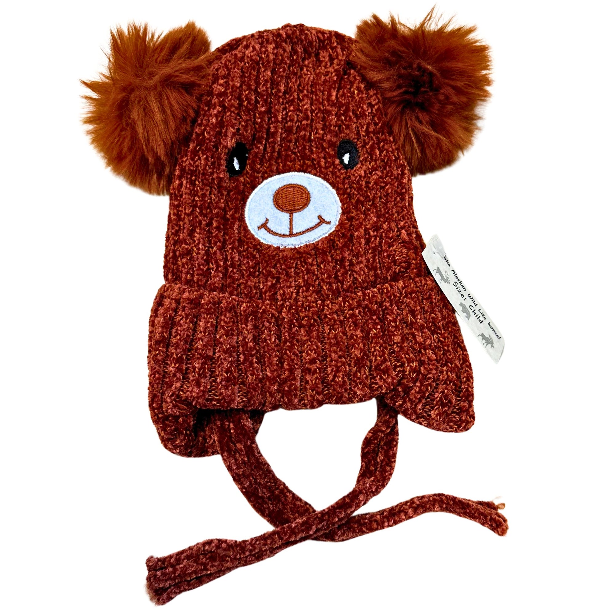 Brown Bear Knit Pom Hat - Kids