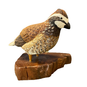 Bob White Quail Wood Carving