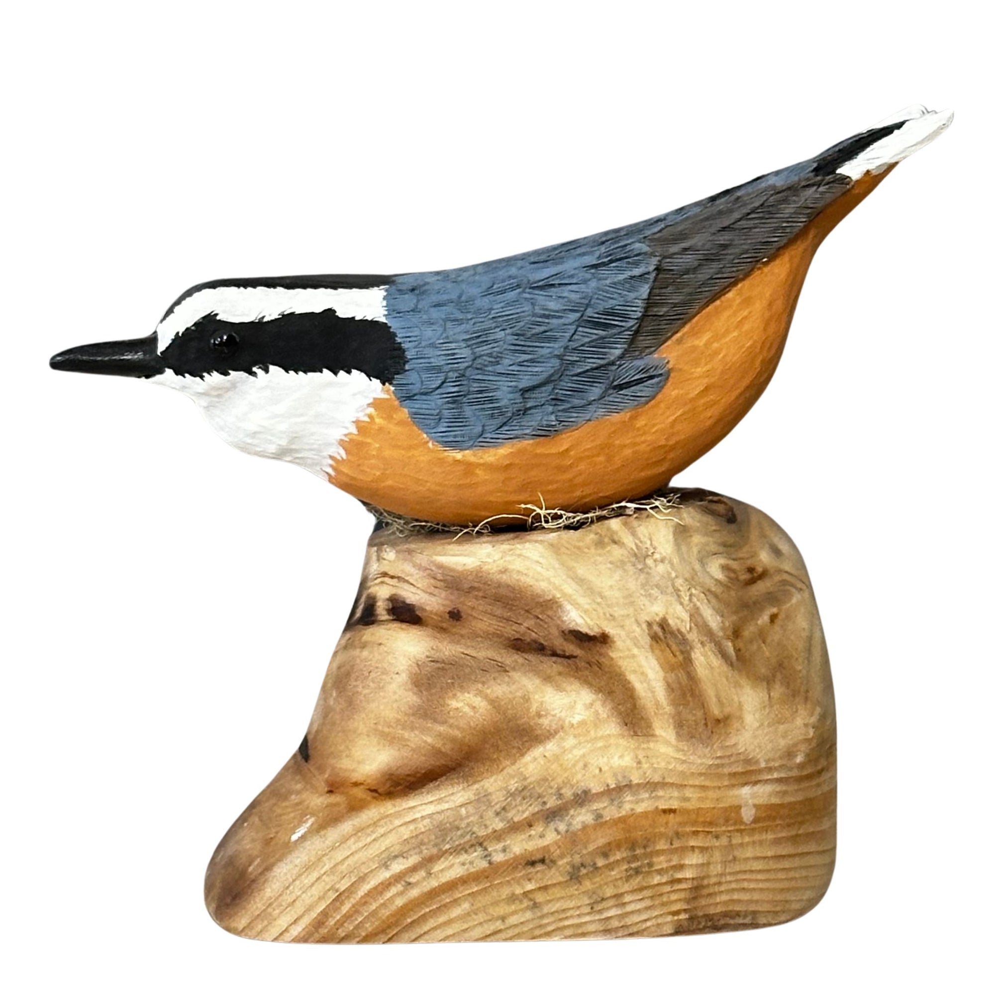 Red Breasted Nuthatch Wood Carved