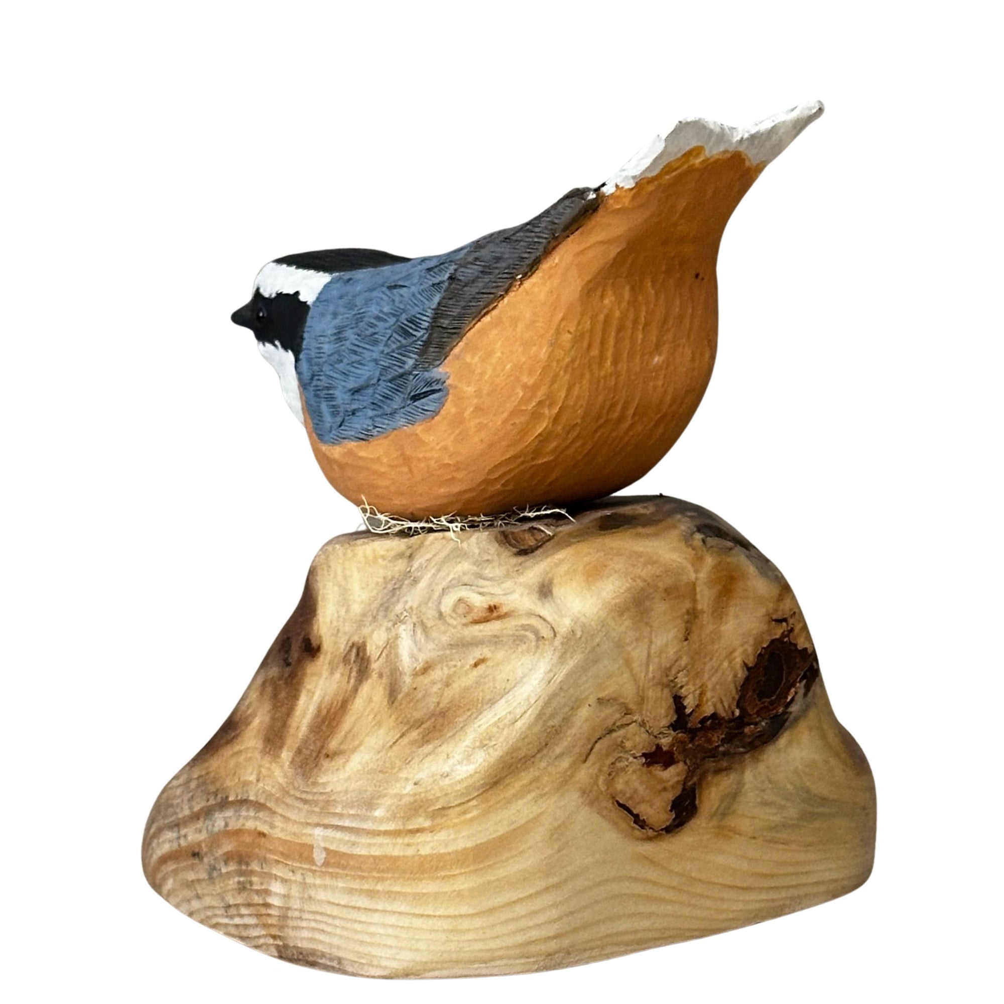 Red Breasted Nuthatch Wood Carved