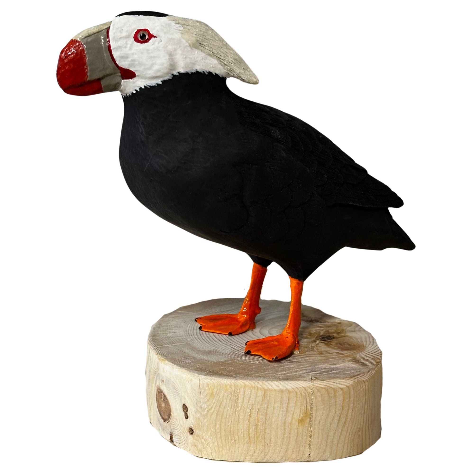 Tufted Puffin Wood Carving