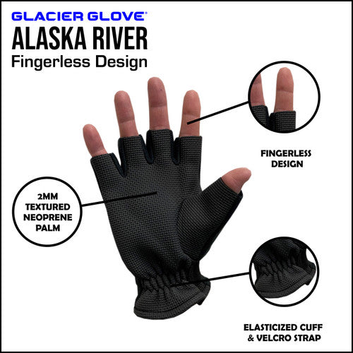 Alaska River Fingerless Gloves - Forests, Tides, and Treasures
