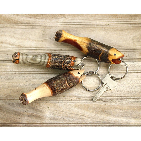 Wooden deals fish keychain